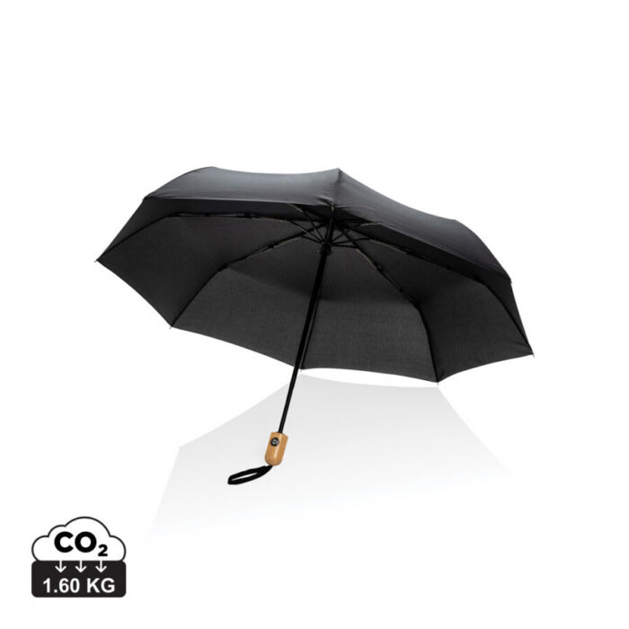 21' Impact AWARE™ RPET 190T bamboo auto open/close umbrella